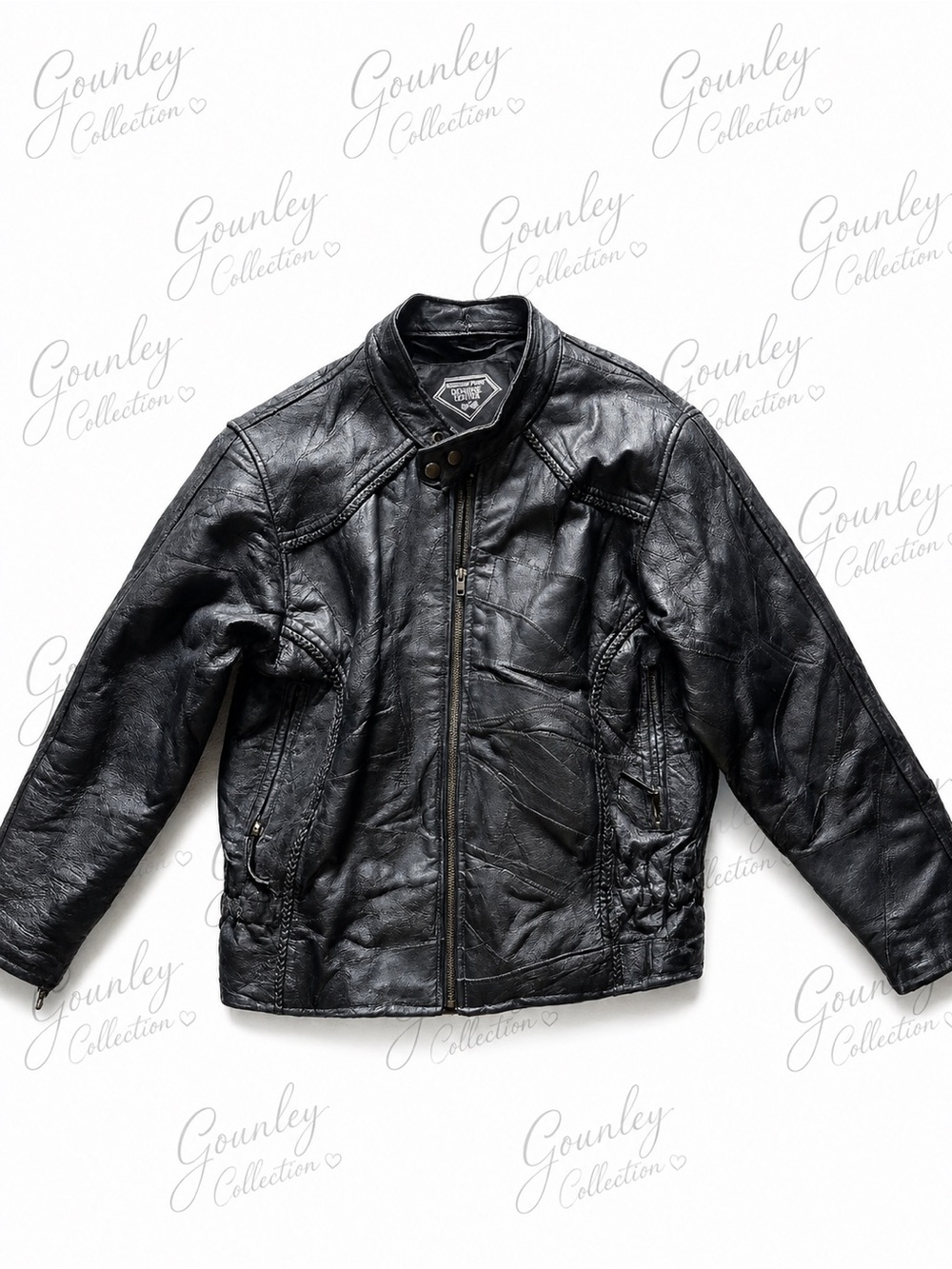 Women’s small genuine leather jacket and free bracelet that says freedom